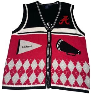 Alabama Crimson Tide Birch Bros Preppy Go Bama Argyle Sweater Vest Large